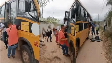 Estudantes entram em pânico após micro-ônibus ser tomado por fumaça