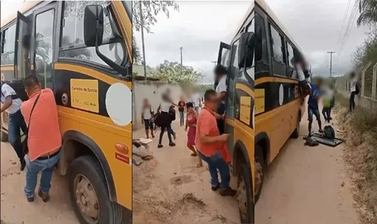 Estudantes entram em pânico após micro-ônibus ser tomado por fumaça