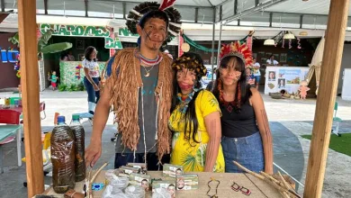 Indígenas da etnia Pataxó realizaram apresentações na feira literária