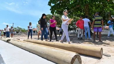 No último sábado (7), a prefeita Alessandra Gomes visitou as obras - Foto: ASCOM | Santo Amaro