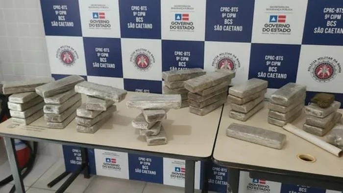 Polícia Militar apreende 43 kg de maconha. Foto: Reprodução/SSP