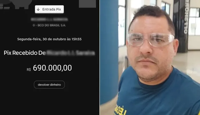 Lealdo dos Santos Souza recebeu R$ 690 mil por engano no Pix — Foto: Arquivo Pessoal