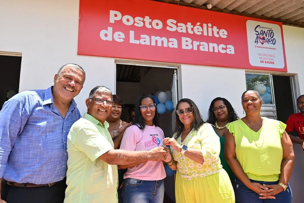 Cerimônia contou com a presença de representantes do governo como o vice-prefeito e a secretária de Saúde. Foto: Reprodução| Ascom Santo Amaro