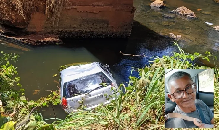 Agricultor morre após carro despencar de ponte