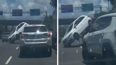 Momento da queda do carro - Foto: Cidadão Repórter