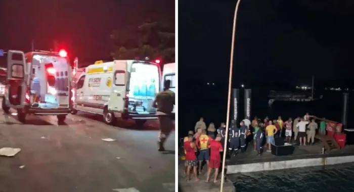 Acidente aconteceu na noite deste domingo (21), em trecho da Ilha de Maria Guarda e a cidade de Madre de Deus. Foto: Reprodução / Redes Sociais