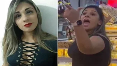 A mulher agride fisicamente o casal e diz que os “valores estão invertidos. Foto: Reprodução/Redes Sociais