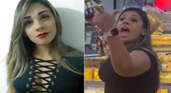 A mulher agride fisicamente o casal e diz que os “valores estão invertidos. Foto: Reprodução/Redes Sociais