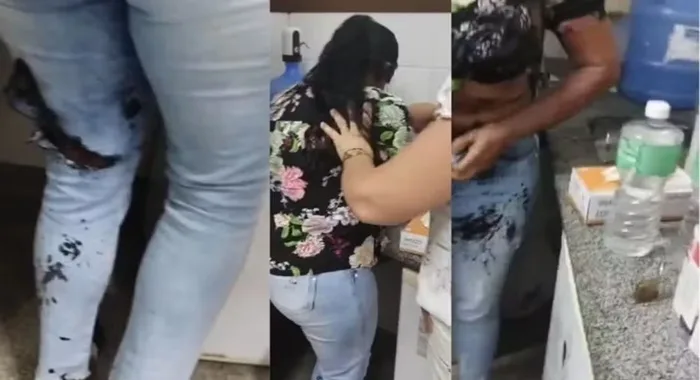 Vitima foi atingida na barriga e nas pernas — Foto: Reprodução/Redes Sociais