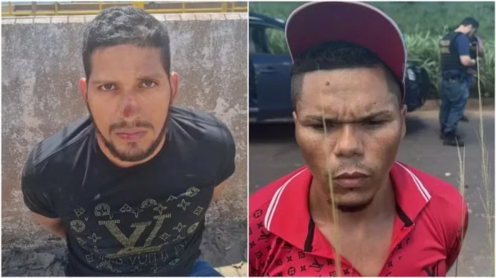 Fugitivos de presídio federal em Mossoró, em imagem após a recaptura — Foto: Reprodução