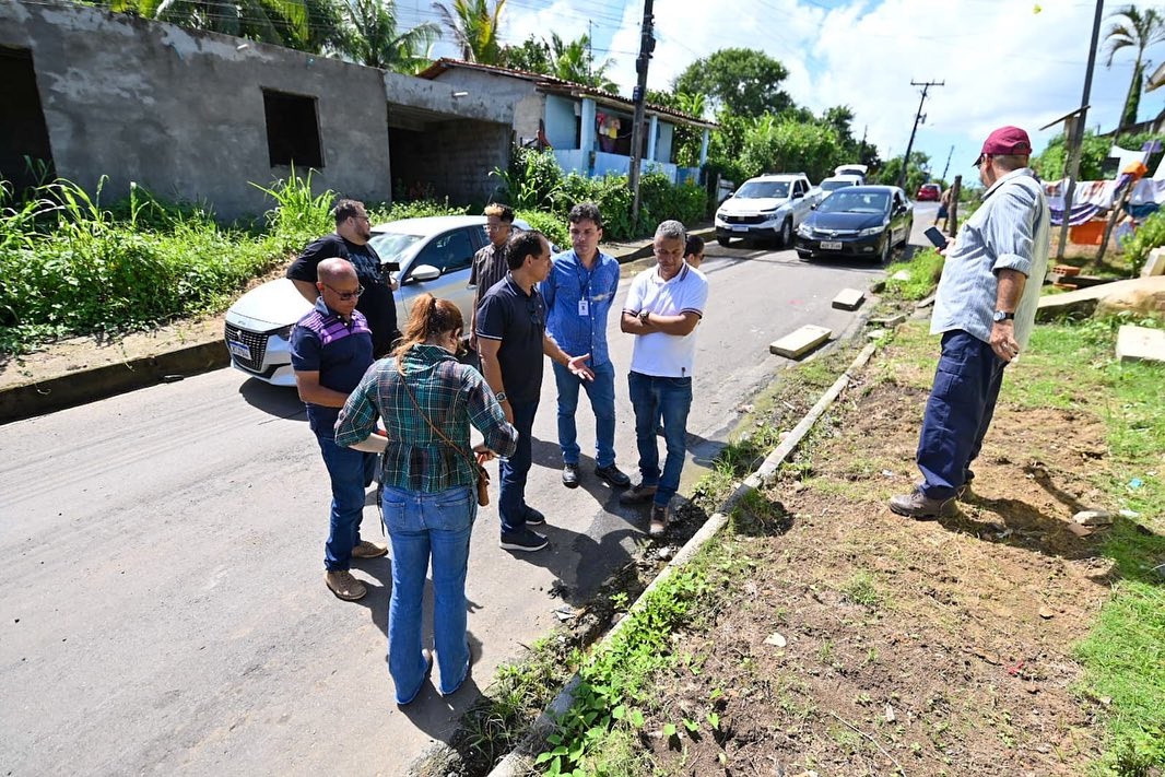 Prefeitura de Santo Amaro e governo do estado vistoriam obras de pavimentação asfáltica no município- Foto: Ascom Santo Amaro