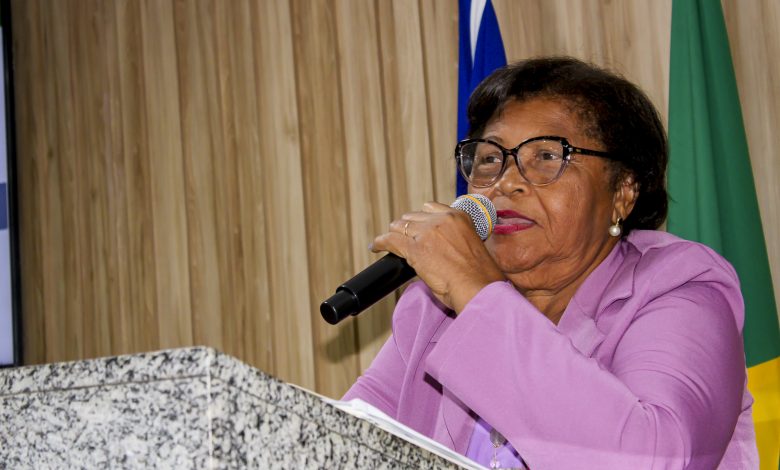 Vereadora Adelaide Batista durante a 13ª Sessão Ordinária da Câmara de Amélia Rodrigues - Foto: Fala Genefax