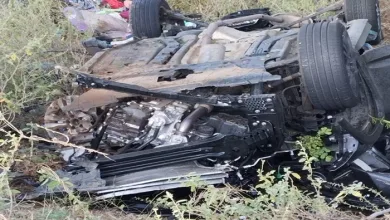 Quatro pessoas morreram após o carro em que elas estavam se envolver em um acidente com três caminhões — Foto: Reprodução/Redes Sociais
