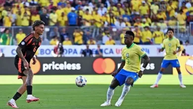 Vini Jr em lance da Seleção diante dos colombianos: atacante está fora do próximo duelo - Foto: Rodrigo Caillaud/Estadão Conteúdo