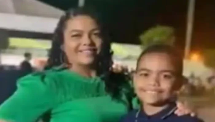 Cícera Suane e o filho de 11 anos, Nathanyel, morreram em acidente na Bahia — Foto: Reprodução/TV São Francisco