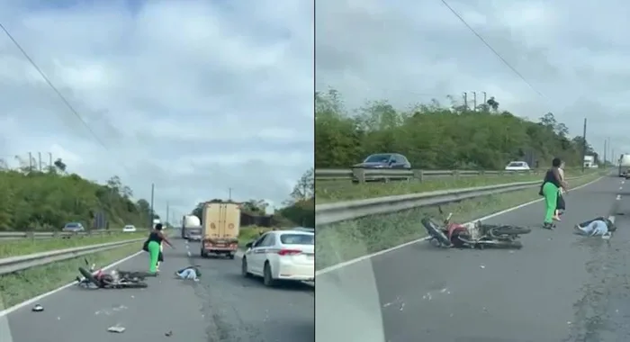 Acidente entre motocicleta e caminhão deixa uma pessoa morta na BR-324, trecho de Amélia Rodrigues- Foto: Reprodução/Aratu On