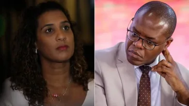 A ministra da Igualdade Racial, Anielle Franco, e o titular dos Direitos Humanos, Silvio Almeida — Foto: Reprodução/Globo