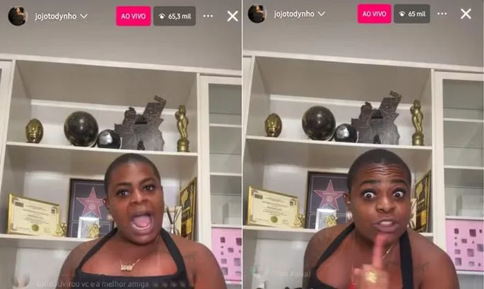 Em live, Jojo Todynho assume posicionamento político e diz que não tem medo de cancelamento — Foto: Reprodução/Vídeo