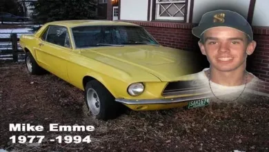 Mike Emme e seu Mustang Amarelo, de 1968 — Foto: Divulgação - Yellow Ribbon