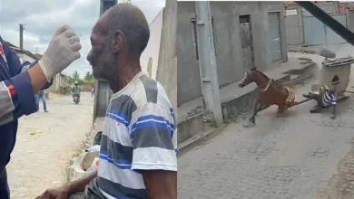 Idoso perde o controle da carroça e acaba ferido em Feira de Santana - Foto: Reprodução