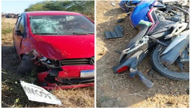 Idoso morre após colisão entre carro e moto - Foto/Reprodução