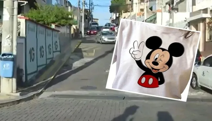 Mulher é ameaçada por traficantes ao usar camisa do Mickey Mouse- Foto: Reprodução