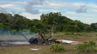 Uma pessoa morreu após queda de aeronave em Prado, no extremo sul da Bahia- Foto: Reprodução/ Diego Ferrari