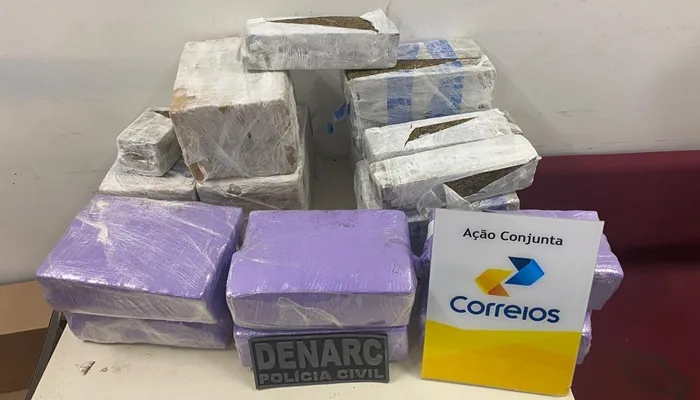 Polícia apreende 66 quilos de maconha no Centro de Distribuição dos Correios