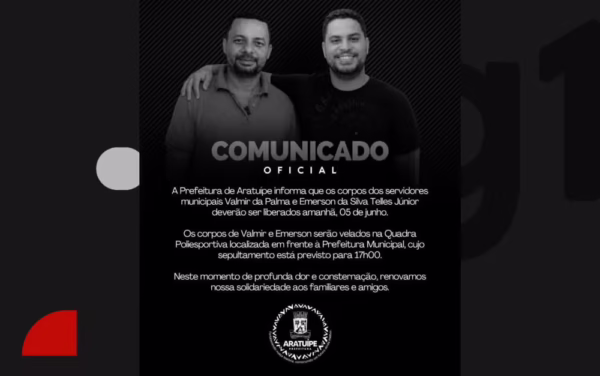 Prefeitura de Aratuípe emitiu nota de pesar— Foto: Redes sociais