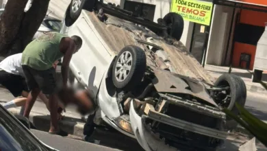 capotamento na Avenida Fraga Maia
