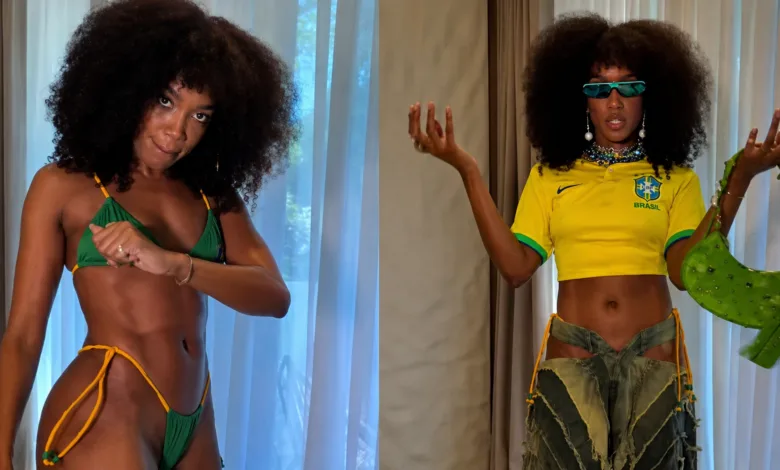 Iza com look Brazilcore para jogo do Brasil | Foto: Redes Sociais