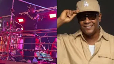 Márcio Victor reage após ser atingido por gelo em show | Foto: Redes sociais