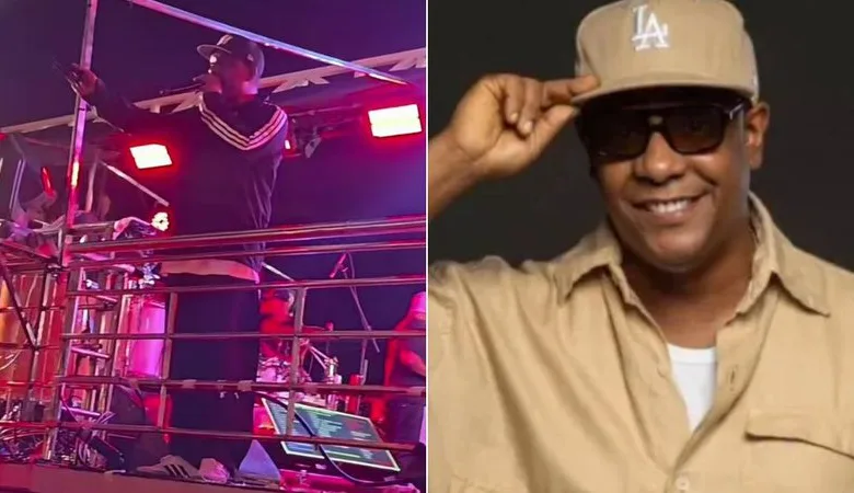 Márcio Victor reage após ser atingido por gelo em show | Foto: Redes sociais