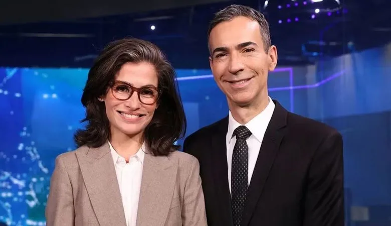 Renata Vasconcellos e César Tralli