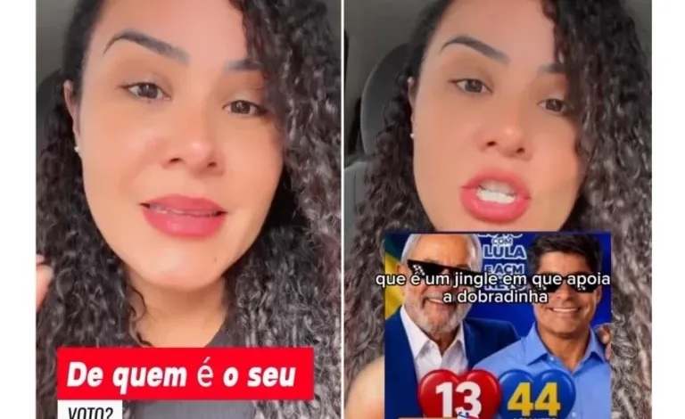 Driele Veiga questiona voto casado na Bahia | Foto: Reprodução