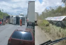capotamento na BR-101 em Aramari