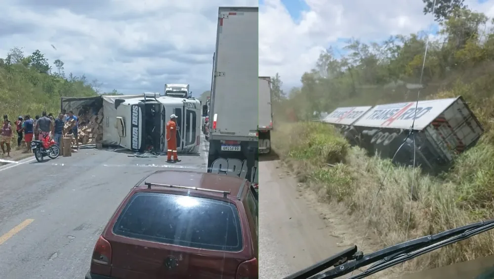 capotamento na BR-101 em Aramari