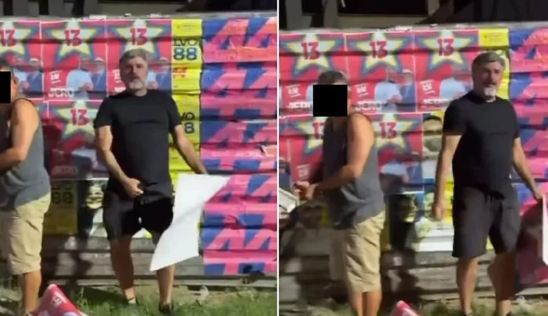 Gustavo Ferraz faz gesto obsceno em Lauro de Freitas | Foto: Redes sociais