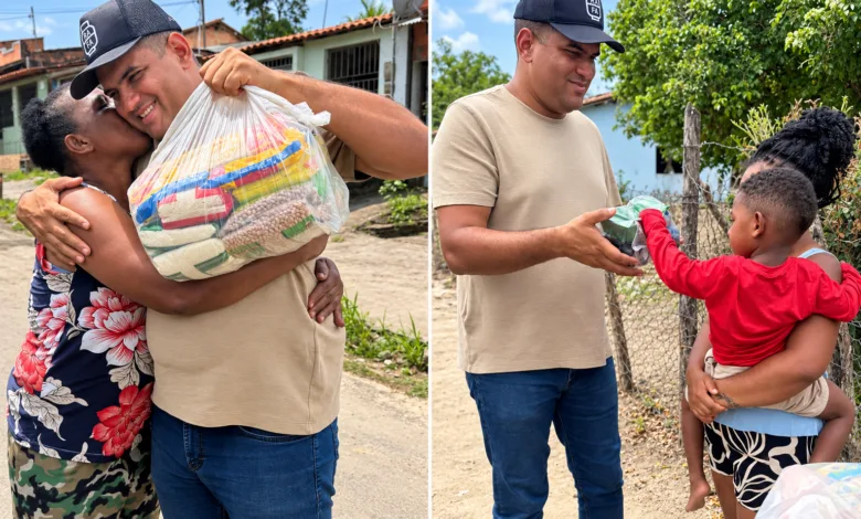 Rafa Gás distribui cestas básicas e brinquedos
