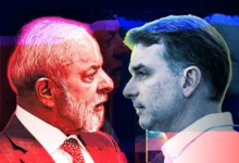 Lula e Flávio Bolsonaro no segundo turno