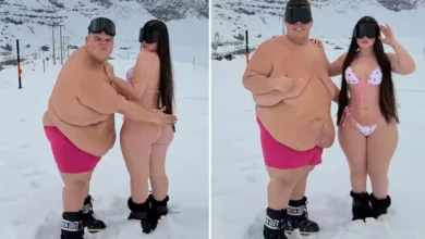 Gordão da XJ e noiva na neve