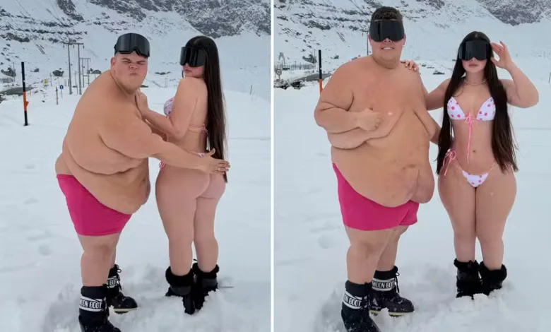 Gordão da XJ e noiva na neve
